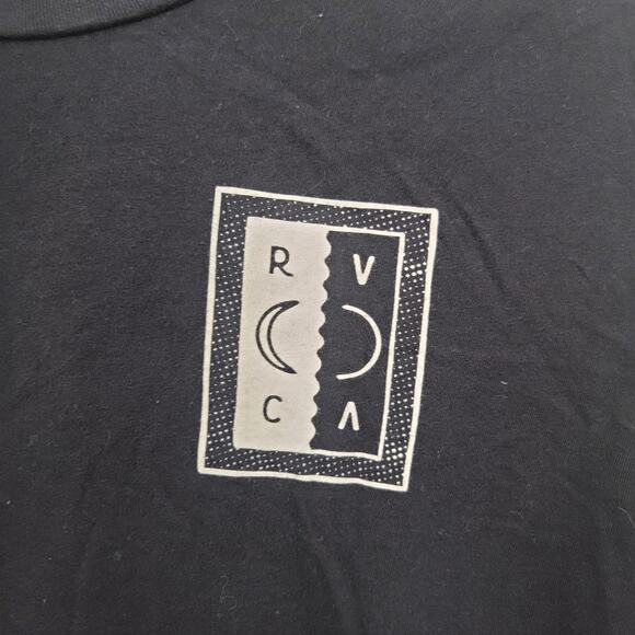 RVCA Longsleeve Sz Medium Black Graphic‎ Moon Shirt Casual Surfer Skater Beachy - Picture 6 of 8